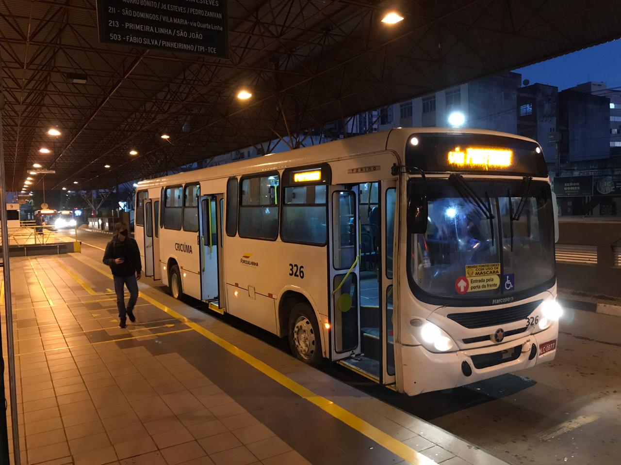 Criciúma terá ônibus nas ruas a partir de segunda-feira