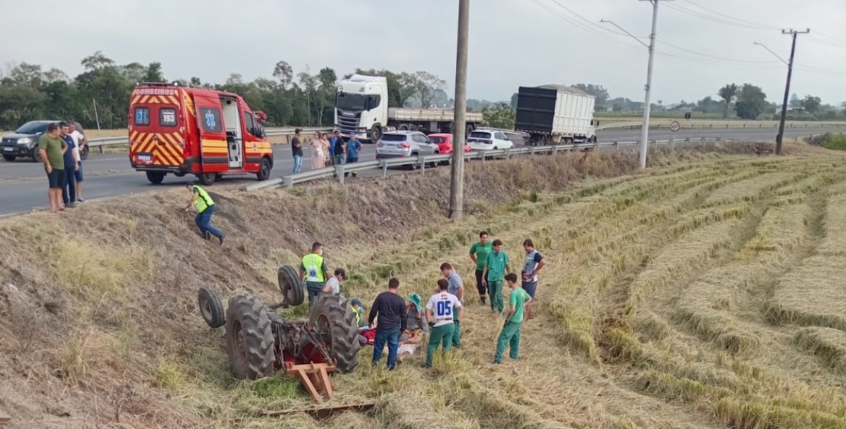 Tombamento de trator mata agricultor de 60 anos em Forquilhinha