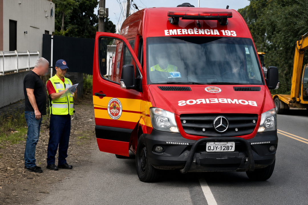 Um motociclista fica ferido após colisão com carro em Forquilhinha